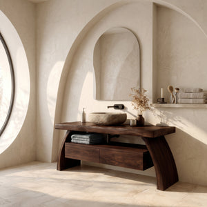Contemporary Wood Bathroom Vanity With Drawer Storage For Bathroom
