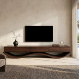 Modern Sculptural TV Console With Curved Base For Living Room
