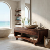 Organic Bathroom Vanity With Curved Frame For Bathroom