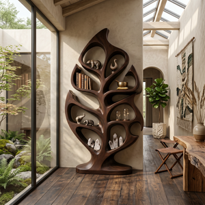 Organic Storage Bookshelf For Comfortable Reading Space