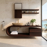Organic Floating Bathroom Vanity With Rounded Edge For Bathroom