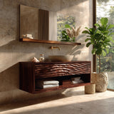 Contemporary Floating Bathroom Vanity With Carved Front For Bathroom