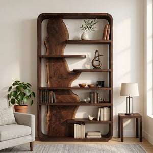 Contemporary Wooden Standing Shelf For Home Office Storage