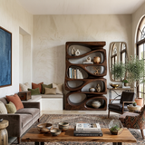Organic Bookshelf With Display and Storage For Living Room
