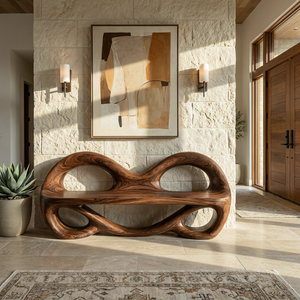 Sculptural Entrance Bench For Luxury Entryway Decor