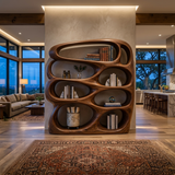Sculptural Wooden Bookshelf Architecture Inspired Design For Modern Homes