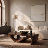 Modern Sculptural Wooden Coffee Table For Living Room