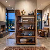Handcrafted Wooden Bookshelf For Living Room Interior