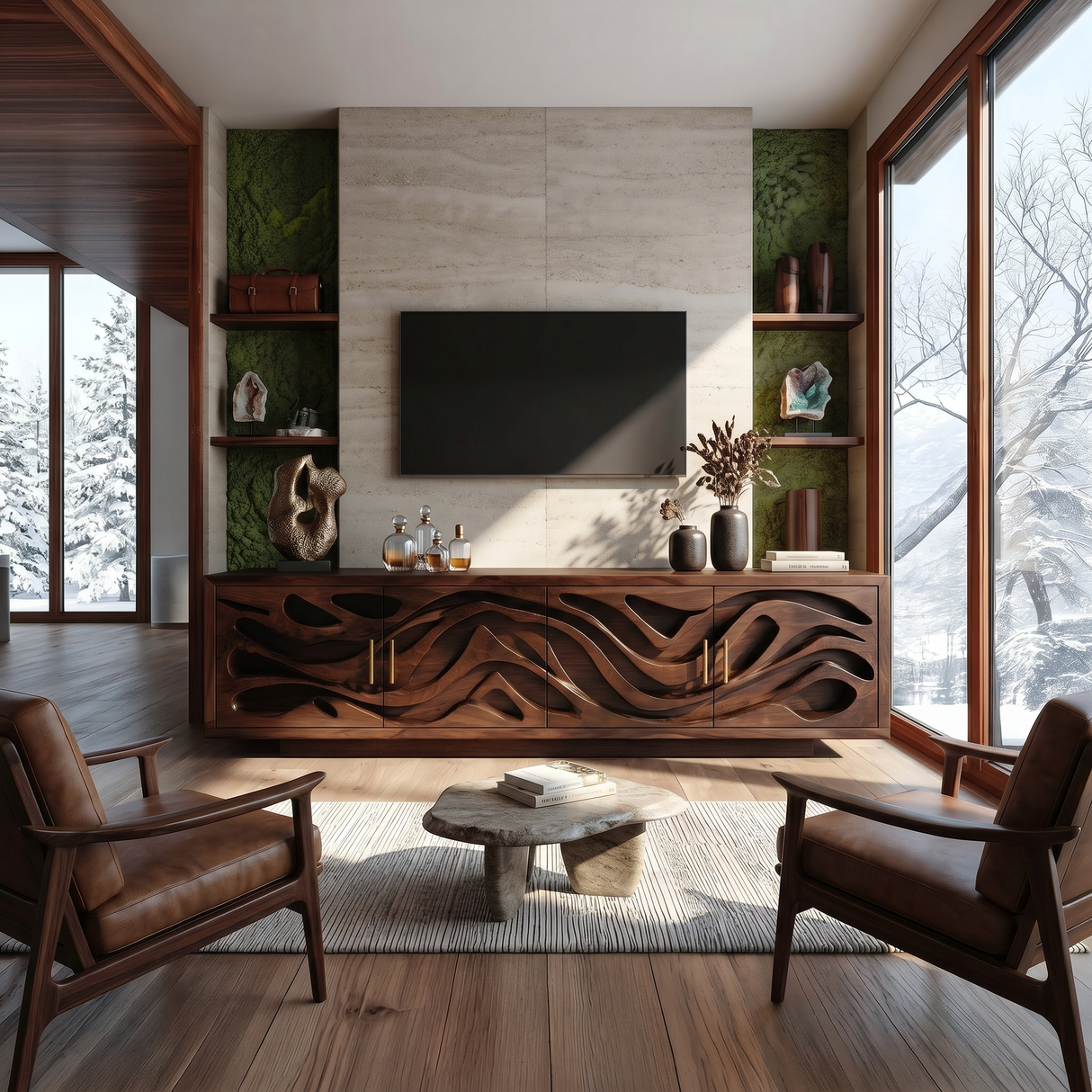 Mediterranean Coastal TV Stand For Santorini Style Bedroom