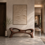 Organic Curved Hallway Bench For Contemporary Hallway Seating