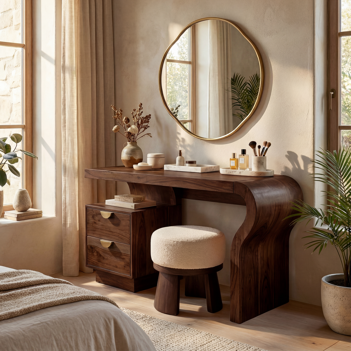 Minimalist Vanity Table Walk In Closet Makeup Area Personal Space