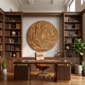 Organic Wall Art With Flowing Wood Texture For Living Room