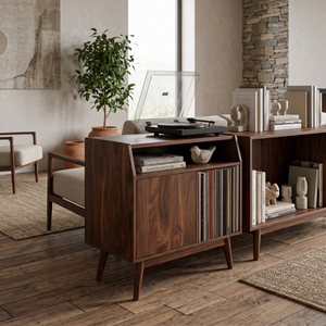 Modern Wooden Record Player Stand For Living Room Furniture