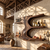Modern Open Shelf Wine Rack For Entertaining Area