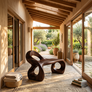 Contemporary Knot Form Bench For Hallway Interior Area