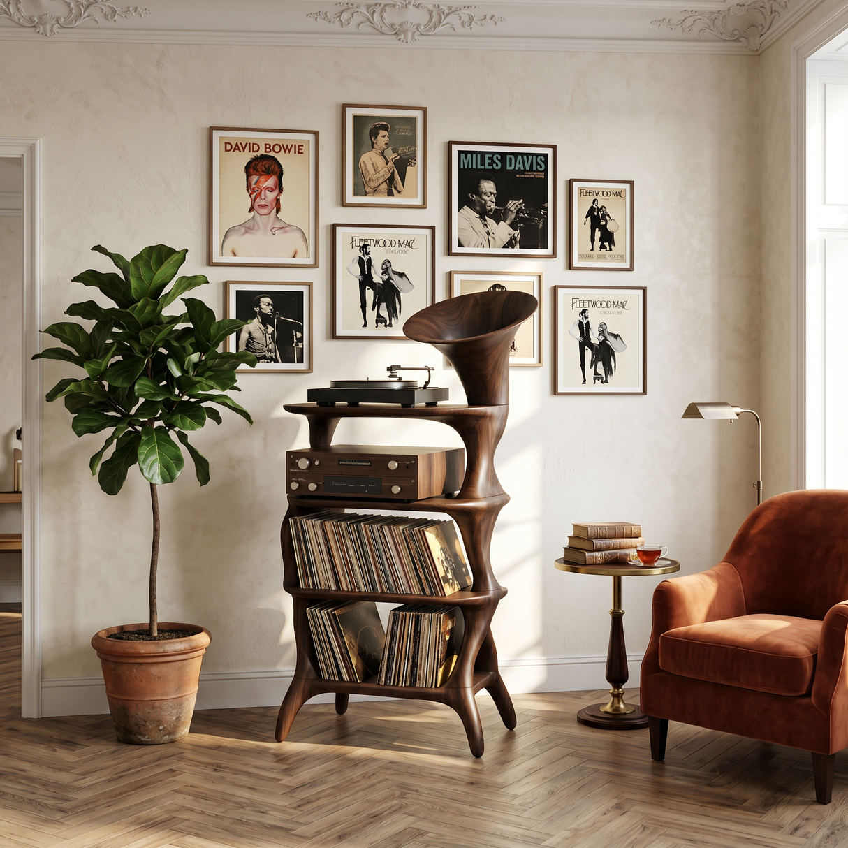 Mid Century Vinyl Cabinet For Livingroom Display
