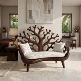 Modern Coral Tree Back Bench For Patio Interior Space