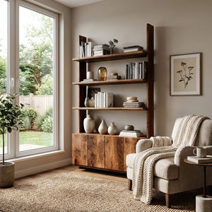 Modern Bookshelf With Open Shelf And Drawers For Living