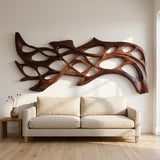 Organic Wood Wall Art Carved Design For Living Room Decor