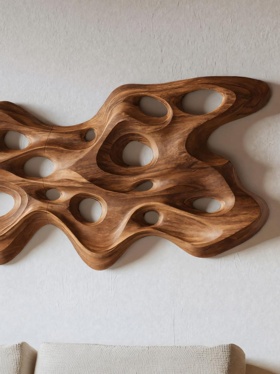 Modern Organic Sculptural Wall Art Panel For Holiday Decoration