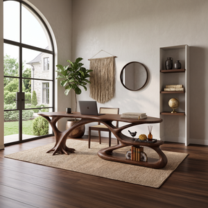 Artistic Tiered Shelf Computer Desk Living Room Office