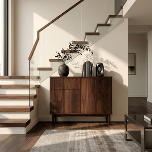 Minimalist  Console Table With Multiple Compartments For Living Room