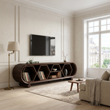 Modern Rounded TV Stand For Family Gathering Space