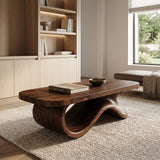 Contemporary Coffee Table With Sculptural Base For Living Room