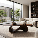 Modern Coffee Table With Organic Curved Base For Living Room