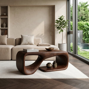 Modern Sculptural Coffee Table For Living Room Decor
