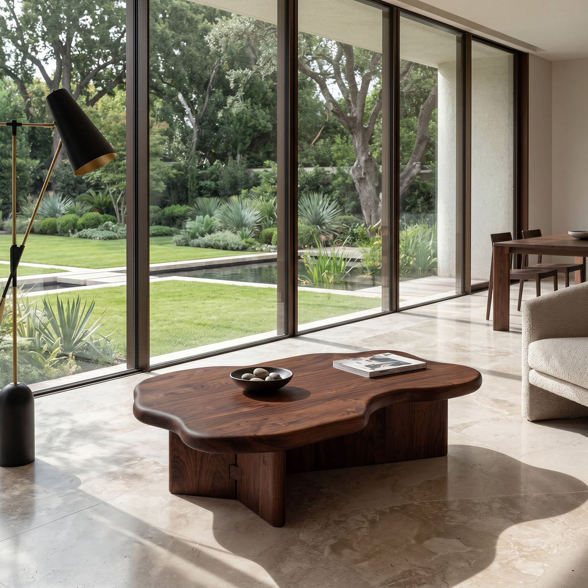 Organic Coffee Table With Cloud Shaped Tabletop For Home Decor