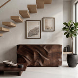 Organic Wood Sculptural Console Table For Home Decor