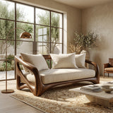 Modern Handcrafted Wood Sofa For Living Room