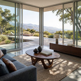 Modern Sculptural Coffee Table With Curved Base For Living Room