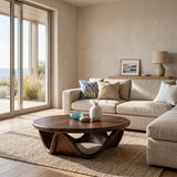 Modern Coffee Table With Unique Flowing Base For Living Room