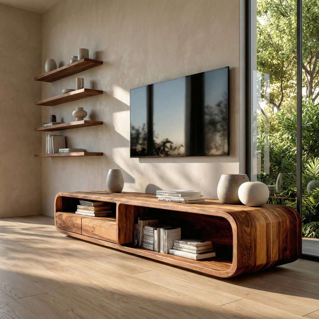 Modern Organic TV Console For Living Room Decor
