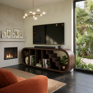 Modern Organic TV Console For Entertainment Lounge Space