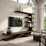 Contemporary TV Stand With Side Shelving For Living Room