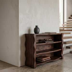 Organic Wavy Console Table With Three Tiers For Interior