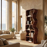 Organic Standing Shelf With Flowing Edges For Living Room