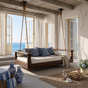 Coastal Porch Hanging Daybed Swing Seaside Cottage Retreat