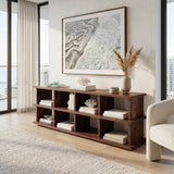 Modern Two Tiers Natural Wood Bookshelf For Home Storage