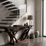 Contemporary Console Table With Sculptural Form For Entryway