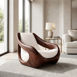 Sculptural Natural Wood Chair For Artistic Living Space