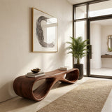 Organic Wooden Bench For Living Room Accent