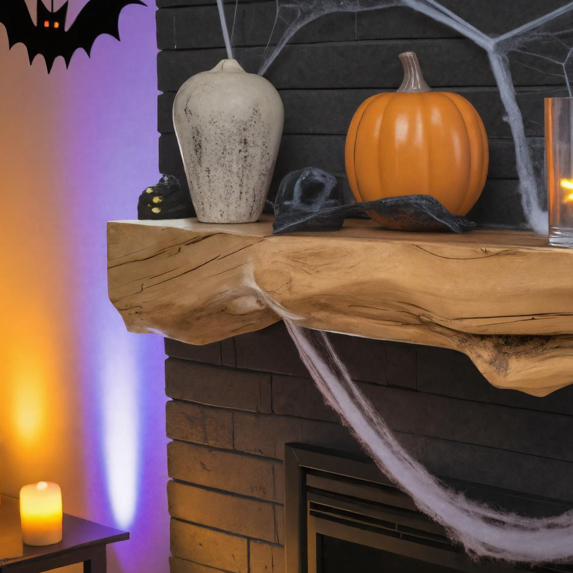 Handmade Halloween Wooden Fireplace Mantel For Living Room Or Entryway