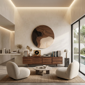 Minimalist Statement Wall Panel For Studio Apartment Interior