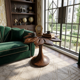 Organic Leaf Top Accent Table Luxury Living Room