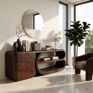Organic Geometric Console Table Luxury Entryway