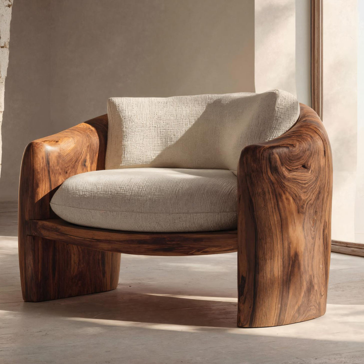 Modern Organic Lounge Chair Sculptural Form For Living Room